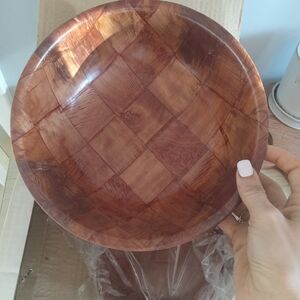 Woven wood salad set